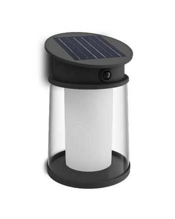 Philips Juda UltraEfficient solární LED svítidlo se senzorem 3,2W 500lm 4000K IP44 kulaté, černé