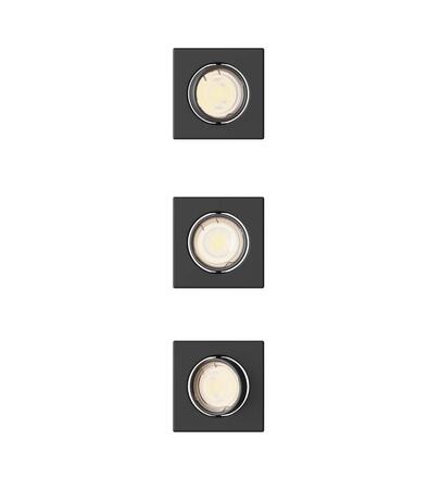Philips Peridot Rec Kit Sq zapuštěné svítidlo hranaté 7W, AC 220-240, IP20, (3 ks), černá