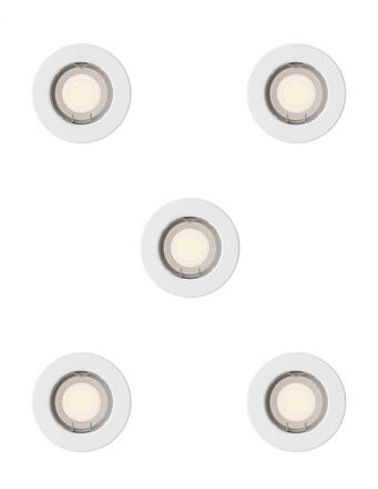 Philips Peridot Rec Kit Rd zapuštěné svítidlo kulaté 7W, AC 220-240, IP20, (5 ks), bílá