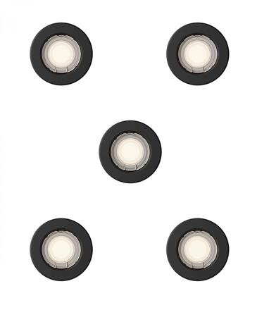 Philips Peridot Rec Kit Rd zapuštěné svítidlo kulaté 7W, AC 220-240, IP20, (5 ks), černá