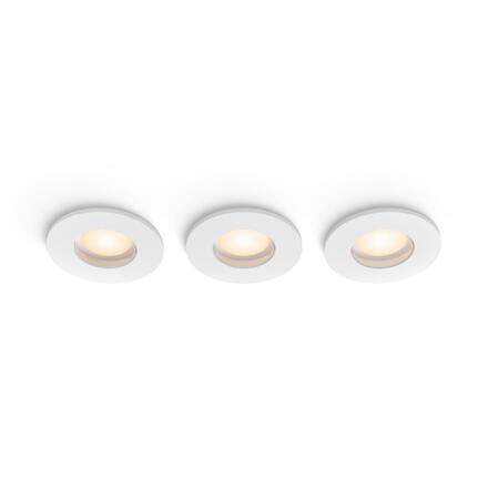 Philips Hue Adore zápustné koupelnové svítidlo kulaté 3x4,2W, 2000-6500K, IP44, bílá (3ks)
