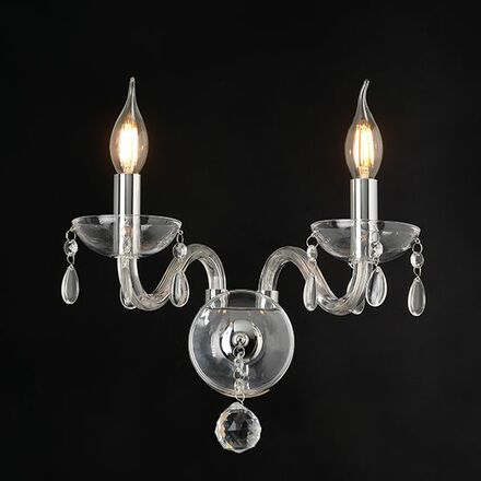 ACA Lighting Crystal nástěnné svítidlo BLK82042WCC