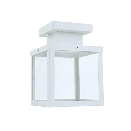 ACA Lighting bílé venkovní stropní svítidlo CELIA 1XE27 IP44 čiré sklo CELIA1CWH