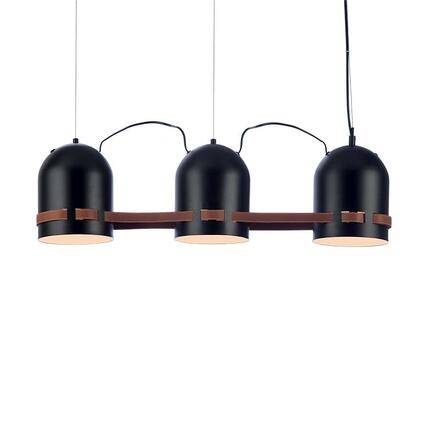 ACA Lighting závěsné svítidlo LED 3XE27 kov černá+kůže 16X65XH120CM ENOLA DCR39217