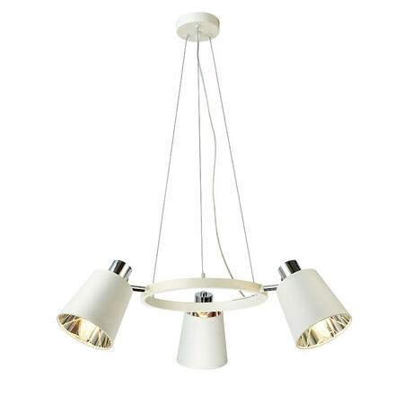 ACA Lighting závěsné svítidlo 3XE14 bílý kov + stínítko D63XH100CM NORMA EG213P63WH