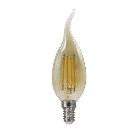 ACA Lighting LED FILAMENT E14 STEP-DIM C35 jantar s plamínkem 4W 2700K 230V 500lm RA80 FLAM4WWTIPAMSD