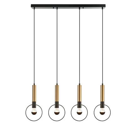 ACA Lighting závěsné svítidlo 4XE27 mosaz/černý kov 93X18XH116CM MIRACOLO HL39974P94BB