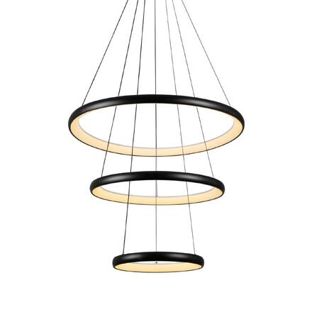 ACA Lighting závěsné svítidlo HARMONY LED 60W 4800lm CCT IP20 černý kov + akryl HM23LEDP3BKCCT
