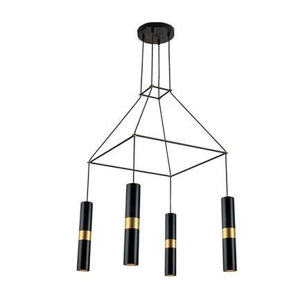ACA Lighting závěsné svítidlo 4XGU10 černý kov 56X56XH150CM DA VINCI HM854P56BK
