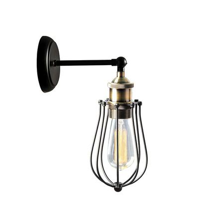 ACA Lighting Vintage nástěnné svítidlo KS2047W1BK