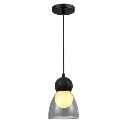 ACA Lighting závěsné svítidlo JULIETTE černá a sklo IP20 1xE27 LT1520PBK
