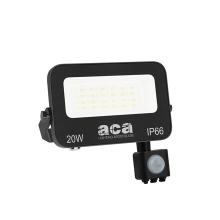 ACA Lighting LED SMD černý reflektor s pohybovým čidlem 20W 3CCT 2000lm 185-260V Ra80 IP66 N20CCTS