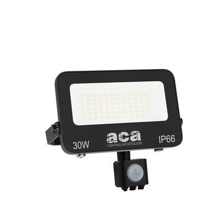 ACA Lighting LED SMD černý reflektor s pohybovým čidlem 30W 3CCT 3000lm 185-260V Ra80 IP66 N30CCTS