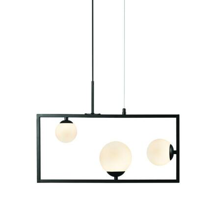 ACA Lighting závěsné svítidlo 3XG9 QUADRO černá kov + bílá 54X12X120CM OD91543PB