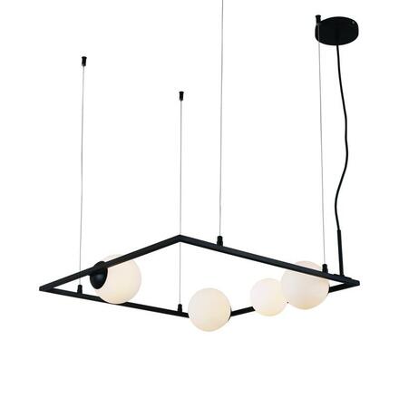 ACA Lighting závěsné svítidlo 4XG9 QUADRO černá kov + bílá 58X58X120CM OD91584PB