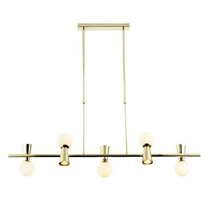 ACA Lighting závěsné svítidlo 5xG9+5xGU10 KIMOLOS zlatá kov + bílá 120X26X120CM OD94205PG