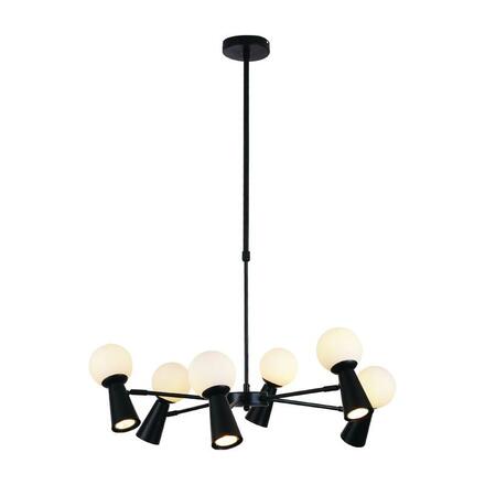 ACA Lighting závěsné svítidlo 6xG9+6xGU10 KIMOLOS černá kov + bílá D72X120CM OD94206PB