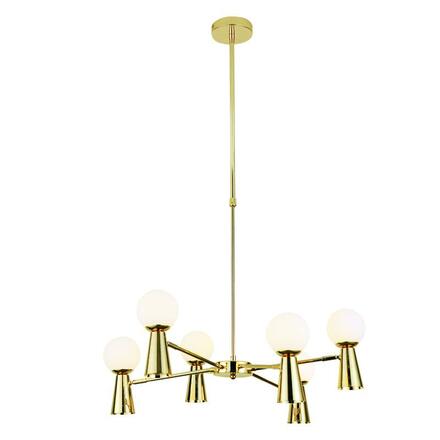 ACA Lighting závěsné svítidlo 6xG9+6xGU10 KIMOLOS zlatá kov + bílá D72X120CM OD94206PG