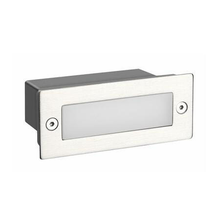 ACA Lighting LED zapuštěné venkovní orientační svítidlo 110X44 stříbrná 2W 6000K 100Lm 230V IP54 RA80 PAS260NMP