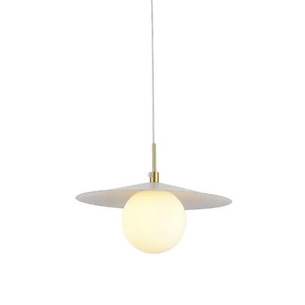 ACA Lighting závěsné svítidlo GLOBIE 1xG9 zlatý kov bílé PVC stínítko SUH12WH