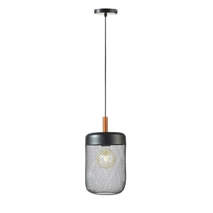 ACA Lighting závěsné svítidlo 1XE27 dřevo+ černá kov D20XH154CM PAROT TF501P20BK