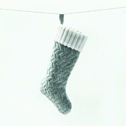 ACA Lighting vánoční ponožka sametová červená barva s bílou kožešinou 20,5x44,5cm X071483