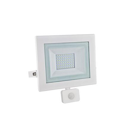 ACA Lighting LED bílý reflektor s pohybovým čidlem IP66 50W 6.000K 230V 4180lm X5060WS