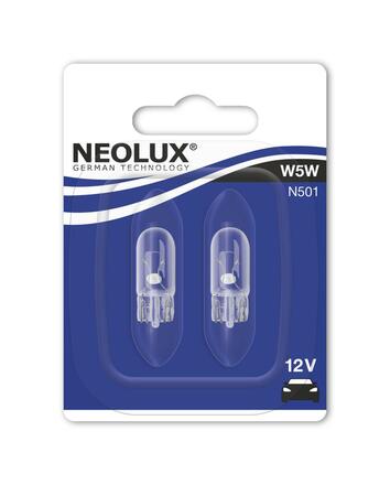 NEOLUX W5W 12V 5W  W2,1x9,5d 2ks blistr N501-02B