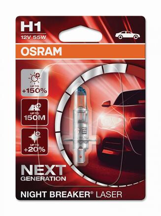 OSRAM H1 12V 55W P14,5s NIGHT BREAKER LASER +150% více světla 1ks 64150NL-01B