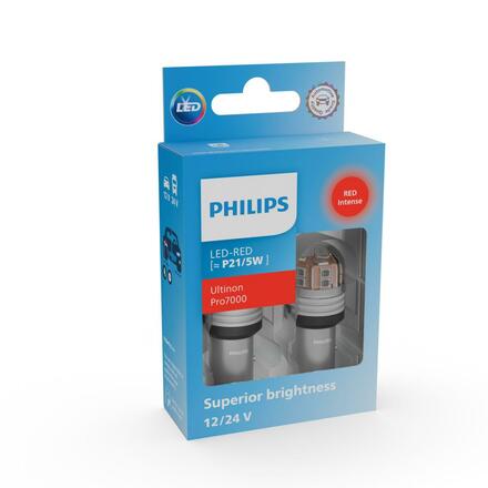 Philips P21/5W 12V/24V BAY15d Ultinon Pro7000 červená NOECE 2ks 11499RU70X2