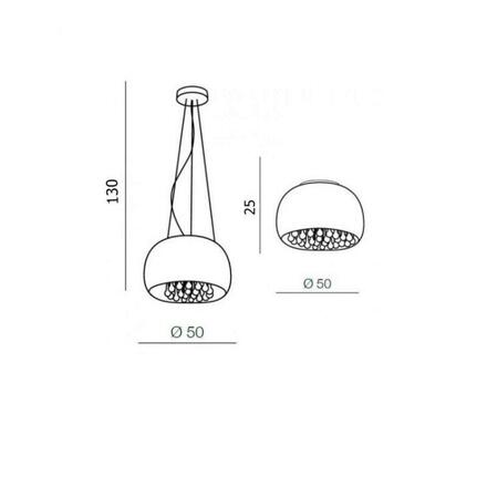 Závěsné/stropní přisazené svítidlo AZzardo Burn 2 pendant/top AZ0700 G9 6x40W IP20 50cm chromové