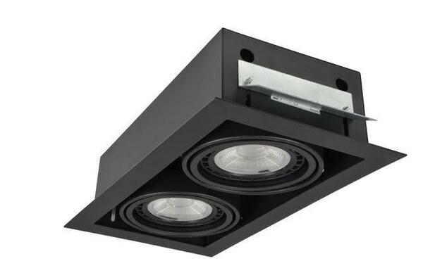 Stropní zápustné bodové svítidlo AZzardo Nova 2 black/black AZ2875 GU10+ADAP111/ES111 2x40/2x50W IP20 34,5cm černé