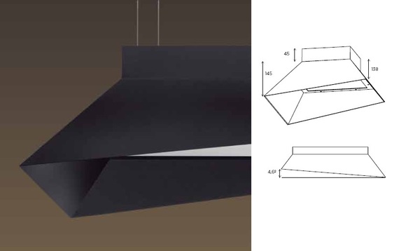 VÝPRODEJ VZORKU BPM Závěsné svítidlo CAROLINA SQUARE černé LED 72,8W 650x650mm 3000K + nepřímé osvětlení (10228.65.PN.BK.OP.3K.IN7)