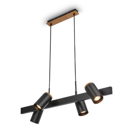 BRILONER Duta závěsné svítidlo - nastavitelné, GU10 patice, 4-ramenné, černá 4059045