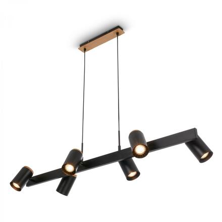 BRILONER Duta závěsné svítidlo - nastavitelné, GU10 patice, 6-ramenné, černá 4059065