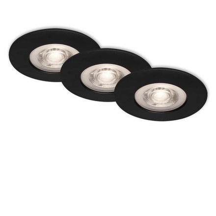 BRILONER 3ks sada LED vestavné svítidlo, pr. 9 cm, 5 W, černá IP44 BRI 7046-035