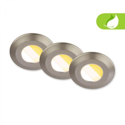 BRILONER Klira 3ks sada vestavných bodových svítidel do koupelny, CTS vypínač, IP44, matný nikl 7588032