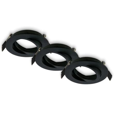 BRILONER Biwa vestavný bodové svítidlo 68mm 3ks sada - 230V, GU10 patice, max. 7W, černé 7628035