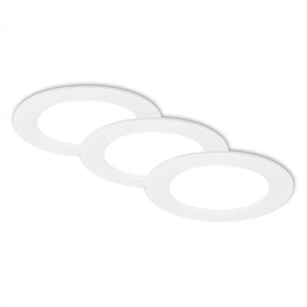 BRILONER 3ks sada LED vestavné bodové svítidlo – pr.12mm, ploché, 6W, 230V, neutrální bílá, bílé 7993036