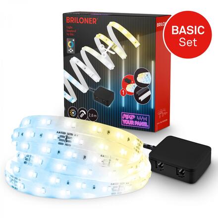 BRILONER Startovací sada CCT LED pásek pro nástěnné panely – 260cm, dálkový ovladač, vč. rozbočovače 8020294
