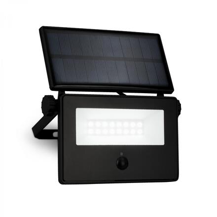 BRILONER Solární LED venkovní nástěnné svítidlo vč. IR senzoru, černé, 5W, 400 lm, sklo/plast 3856015