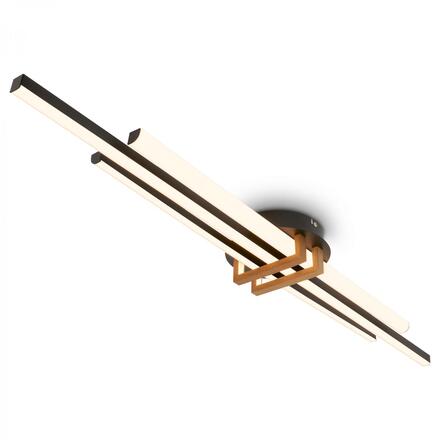 BRILONER Tinka stropní svítidlo 98x16 cm - 30W, 3000lm, LED, teplá bílá, černá 3951035