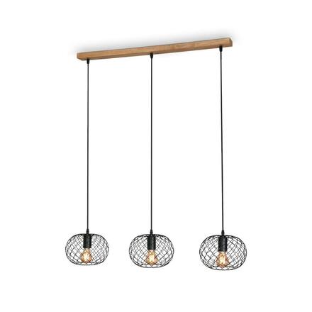 BRILONER Závěsné svítidlo, 90 cm, max. 40 W, černá-dřevo BRILO 4037-035