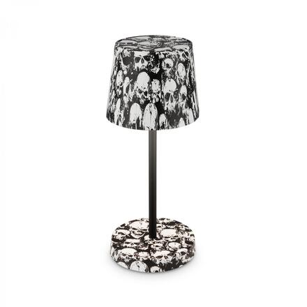 BRILONER Boano LED stolní lampička bezdrátová IP44, stmívatelné, dotykový vypínač, motiv lebky 7423043