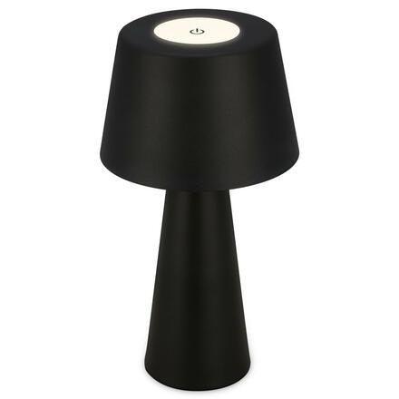 BRILONER LED nabíjecí stolní lampa pr.16,5 cm 3,5W 400lm černá IP44 BRILO 7437015