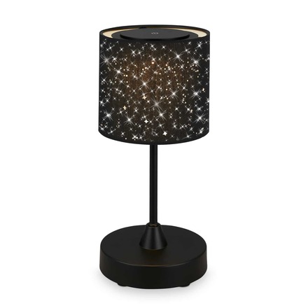 BRILONER LED bateriové stolní svítidlo, pr.12,5 cm, LED modul, 3W, 350 lm, černá IP44 BRILO 7443-015