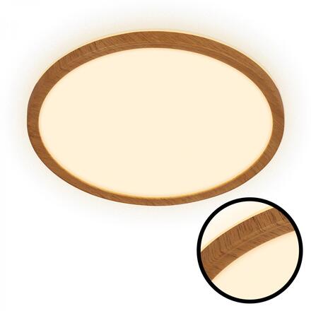 BRILONER Tava Wood LED stropní svítidlo, přímé a nepřímé osvětlení, ploché, imitace dřeva, kruhové 29 cm 7450314