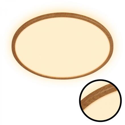 BRILONER Tava Wood LED stropní svítidlo, přímé a nepřímé osvětlení, ploché, imitace dřeva, kruhové 42 cm 7451314