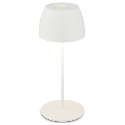 BRILONER LED nabíjecí stolní lampička Serina Mini, bezdrátová, 20cm, IP44, 2,5W, stmívatelné, dotykový vypínač, bílé 7503016