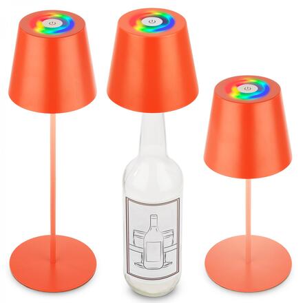 BRILONER Calida stolní lampička - 2,5W, 200lm, nabíjecí, LED, stmívatelné, RGBW, uchycení na láhev, oranžová 7510012